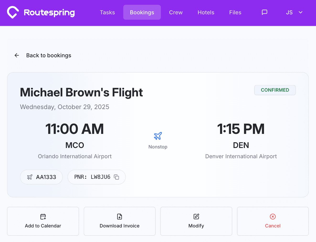 RouteOps Dashboard Mockup