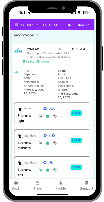 Screenshot of Routespring mobile app interface 3